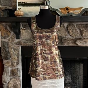DNKY Camo Sequin Racerback Tank, Size L